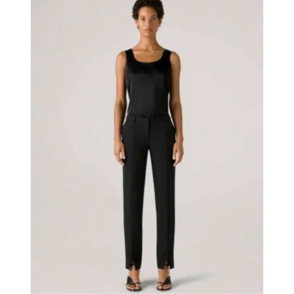 St. John Caviar Jennifer Black Crepe Dress Pants Size 2